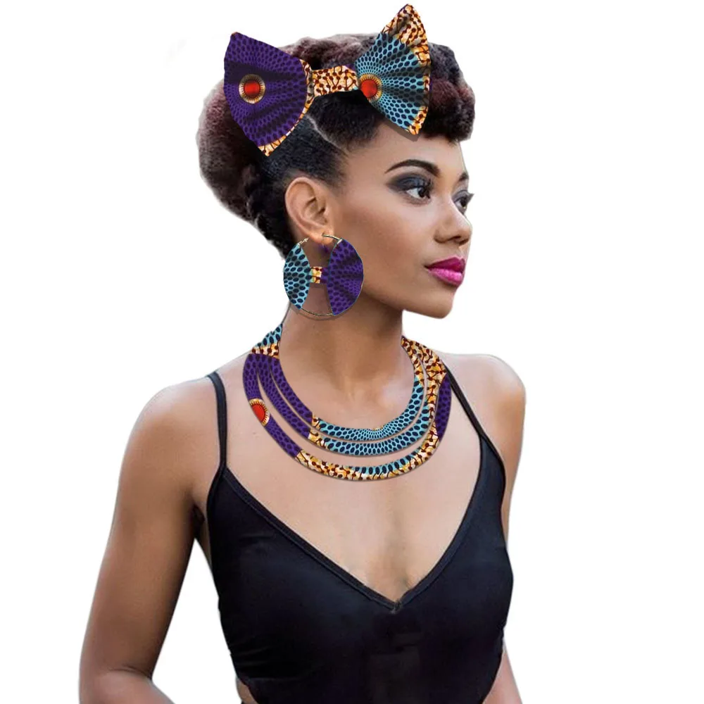 Африканская ткань ожерелье ювелирные изделия для женщин Анкара принт воск