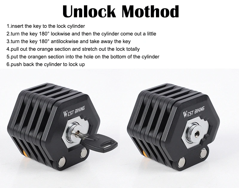 

Foldable Bike Lock Mtb Road Bicycle Hamburg Lock High Security Anti-Theft Scooter Electric E-Bike Cycling Chain Lock