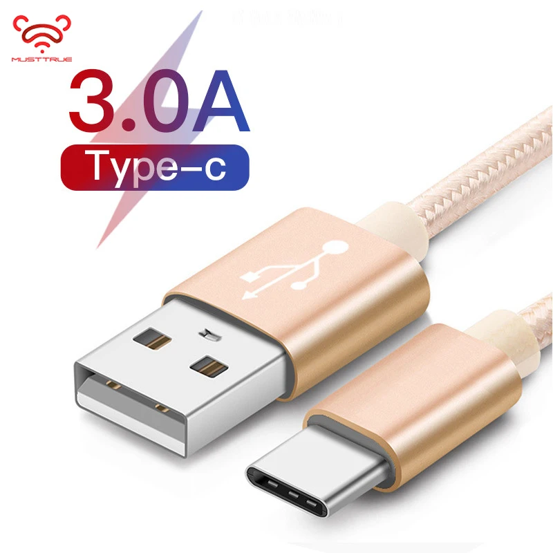 MUSTTRUE USB Type C CableBraid Wire Data Cord for Samsung S8 Xiaomi Redmi Note 7 Cable Huawei P30 P20 Pro typec cable | Мобильные