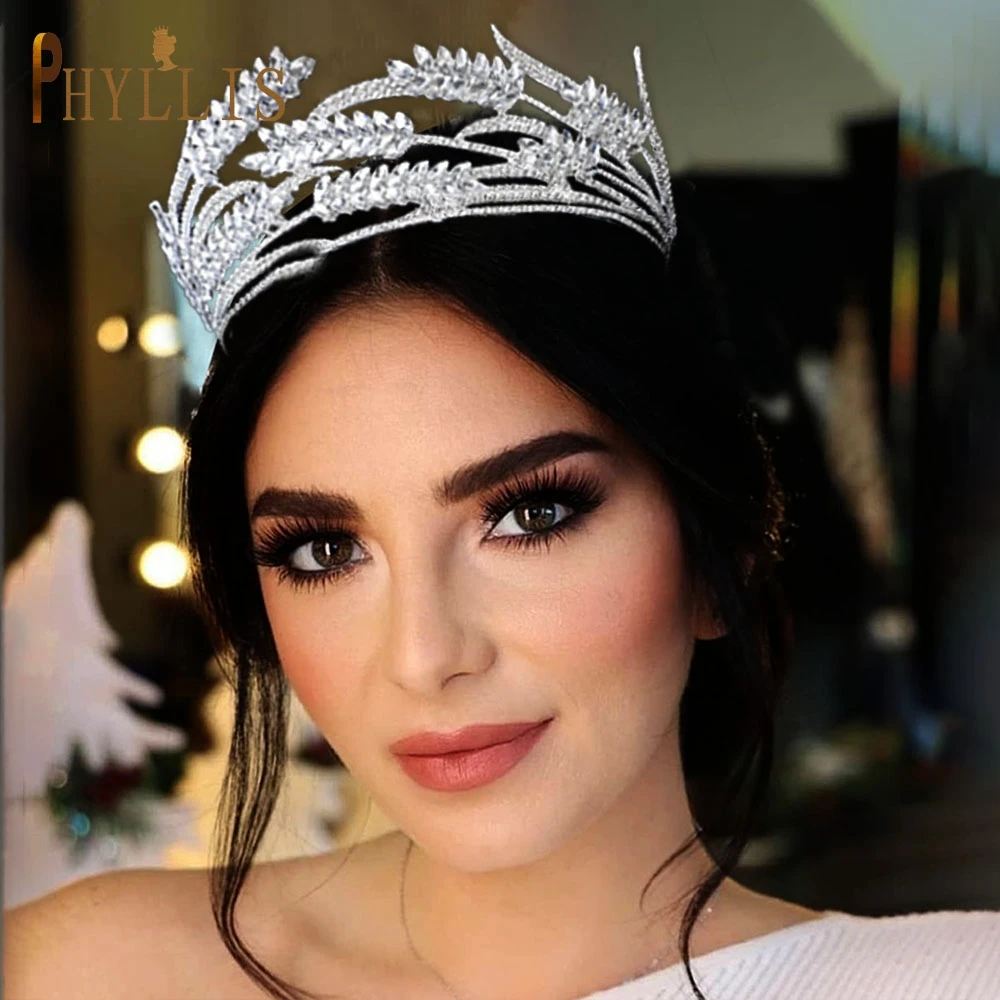 

A04 Rhinestone Wedding Hair Accessories For Women Tiara Hair Ornaments Jewelry Bridal Headpiece Baroque Crown Queen Diadem