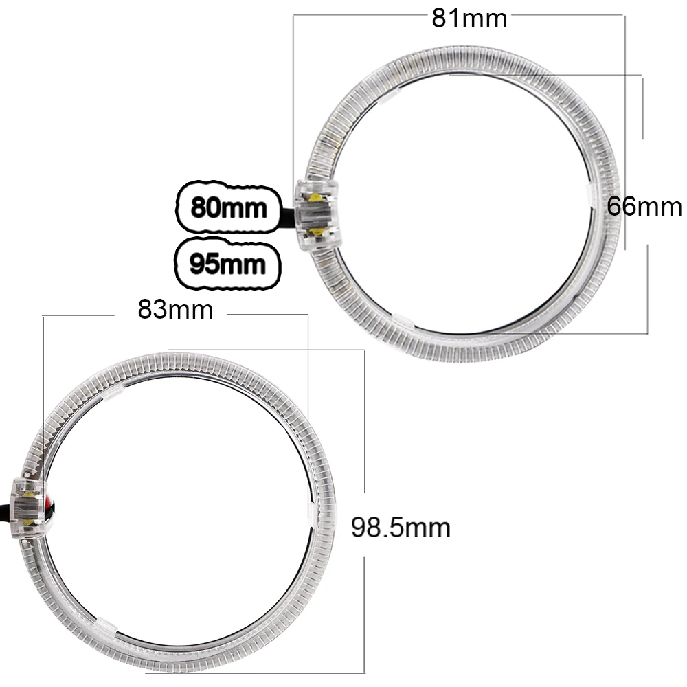 2X 9-30 в 80 мм 95 мм Hi-Low луч направляющая Ангел глаз Led Halo Кольцо 660LM автомобиль DRL Дневной свет вождения противотуманная фара белый красный синий янтарь