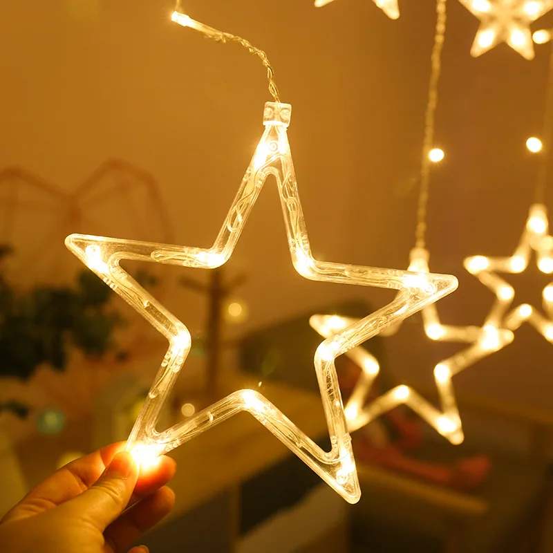 

Star LED Icicle String Lights Christmas Garland Outdoor Home for Christmas Decorations for Home New Year 2021christmas Ornaments