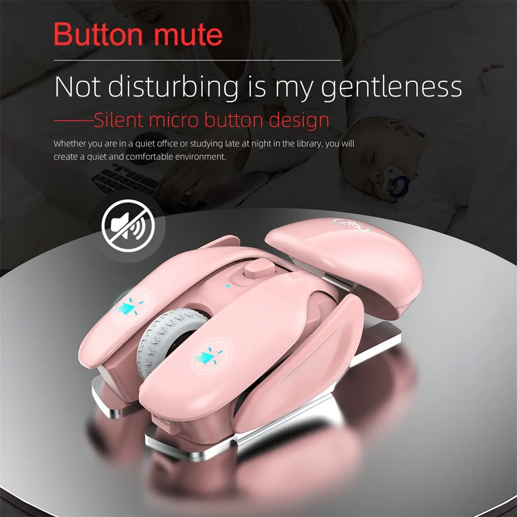 

Rechargeable 2.4G Wireless Mouse Metal Noiseless Silent Click Optical Mouse Cool Gaming 1600DPI Wireless Mouse Ergonomic Optical