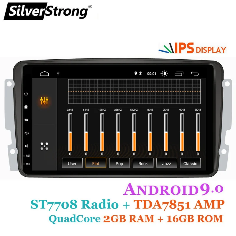 SilverStrong 8 дюймов ips Android9.0 gps Автомагнитола gps для Mercedes Benz CLK W209 W203 W208 W463 Vaneo Viano Vito