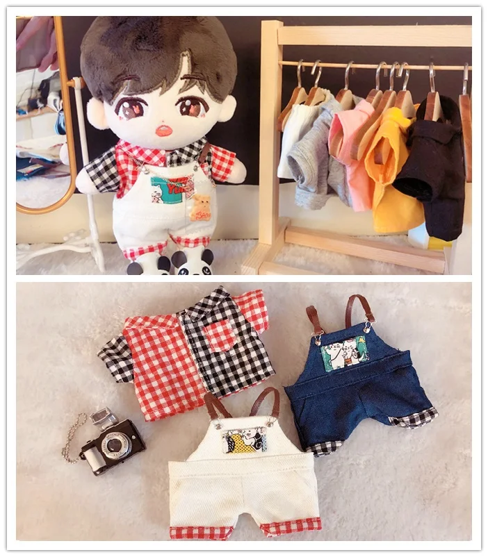 

[MYKPOP]KPOP Dolls & Accessories: Overalls & T-shirt for 20cm Dolls Fashion Accessories KPOP Fans Collection SA20080803