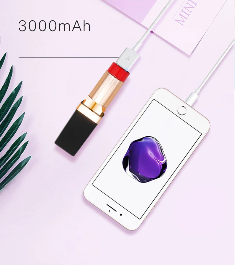 Мини power Bank красивое портативное зарядное устройство power bank Мини Губная помада модное аварийное пусковое устройство power bank для Xiaomi iPhone повербанк пауэр банк павер банк внешний аккумулятор повер банк