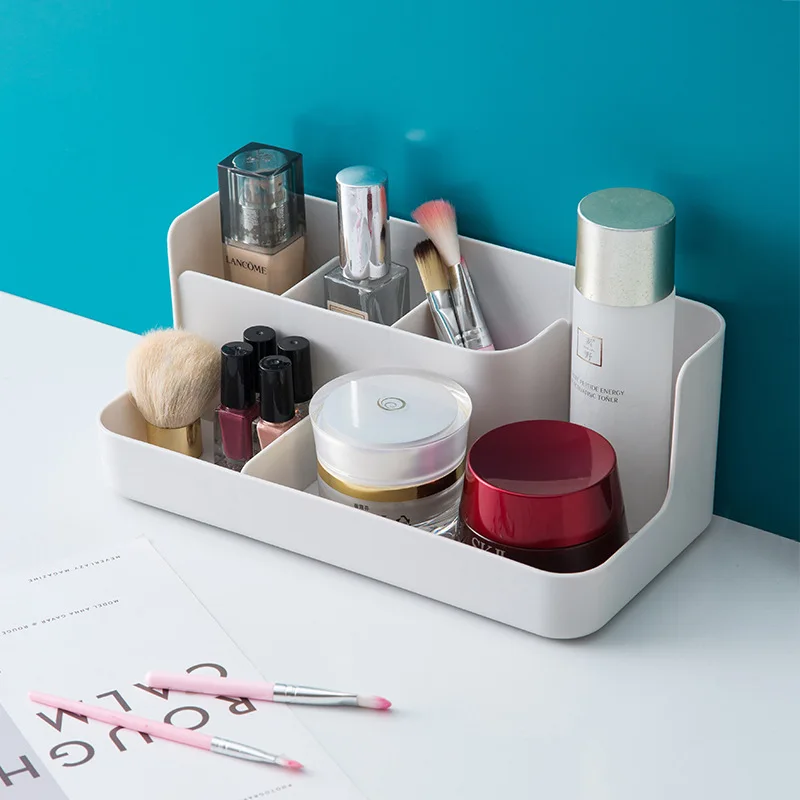 

Plastic Makeup Organizer Bathroom Storage Box Cosmetic Organiser Office Desktop Make Up Jewelry Storage Box Sundries Container