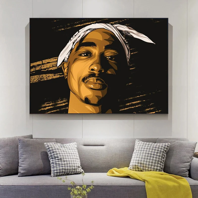 

Rapper Stars 2PAC Tupac Portrait Canvas Paintings on The Wall Art Posters and Prints Tupac Canvas Pictures Home Decor Cuadros