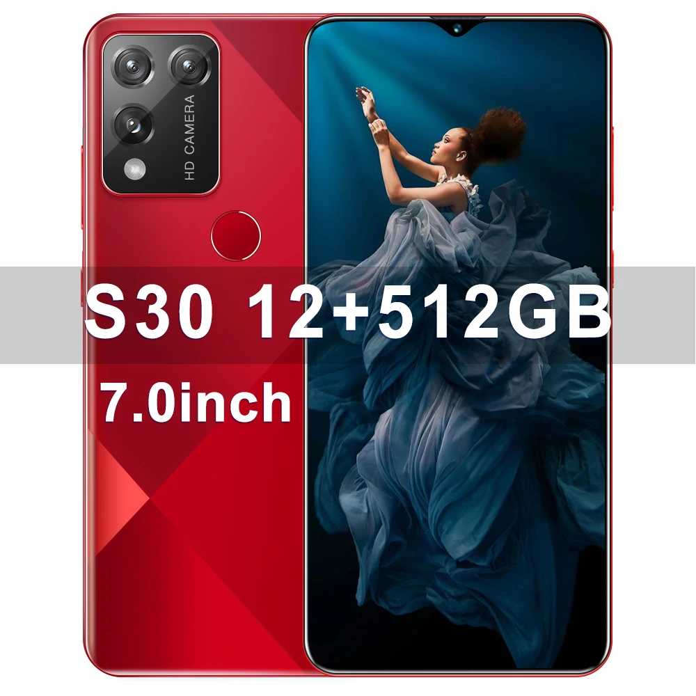 

Global Version Smartphone S30 7.0Inch 12GB+512GB Android10 Deca Core 5G 5800mah 24MP+48MP MTK6899 Really Telephone Celulares
