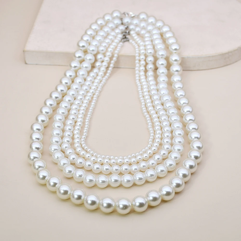 Жемчужные ожерелья Yumfeel для мужчин и женщин ожерелье-цепочка с бусинами 4/6/8/10/12 мм