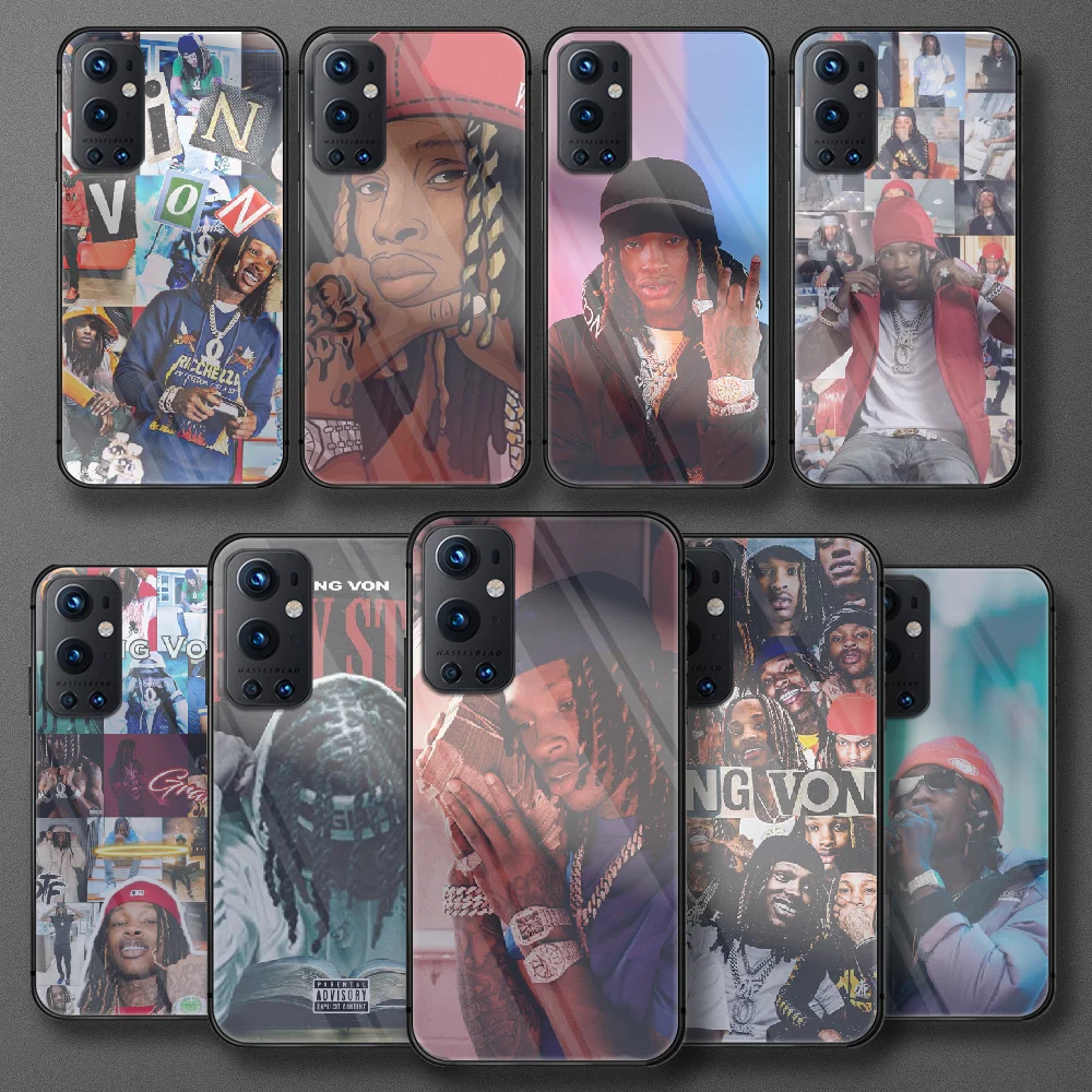

Von Rapper Kings Tempered Glass Phone Case For Oneplus Realme Q3 C21 GT Nord 5 6 7 8 9 T Pro Oppo Find X3 Cover Cover Back Phone