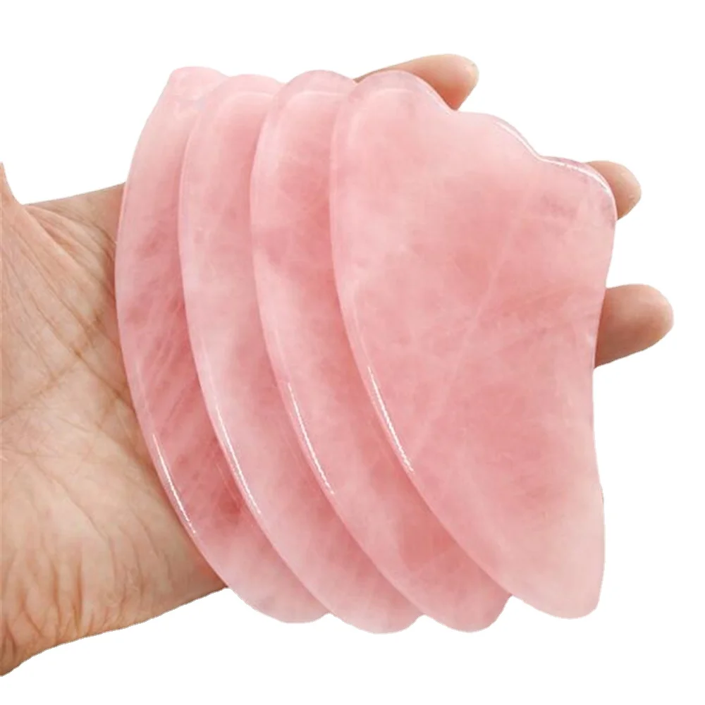 

Rose Jade Guasha Board Natural Stone Scraper Facial Massage Roller Jade Massager for Face Neck Back Body Slimming Relax Tools