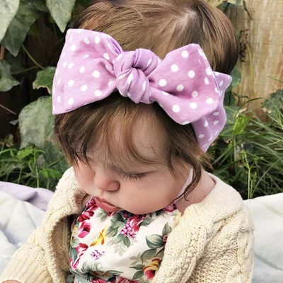 

Dot Baby girl headbands Newborn Infant Cotton Hair turband Kids Bow Knot Headwrap headbands Fashion Bows Wrap Children hairband