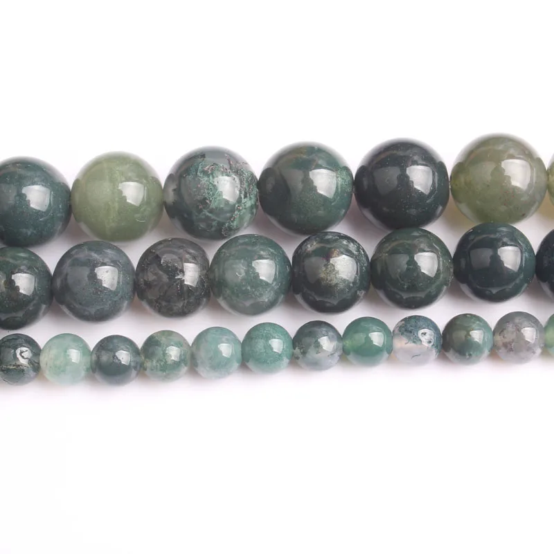 Модные натуральные ювелирные изделия Lan Li зеленые водные Агаты камни бусины