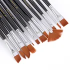 Кисть для акварельных красок, миниатюрная ручка для рисования акварелью, акрилом, маслом, деревянной ручкой, короткие детали для нейл-арта, 12 шт.