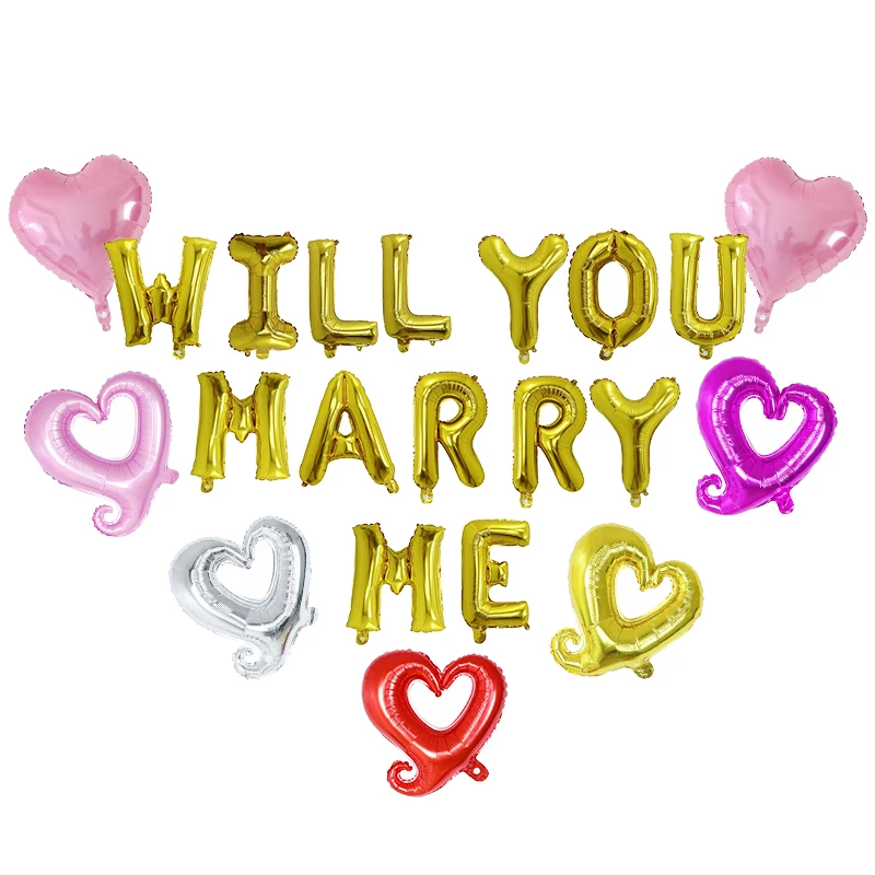 21 шт./лот Вы свадебите мне золотые гелиевые фольгированные воздушные шары с