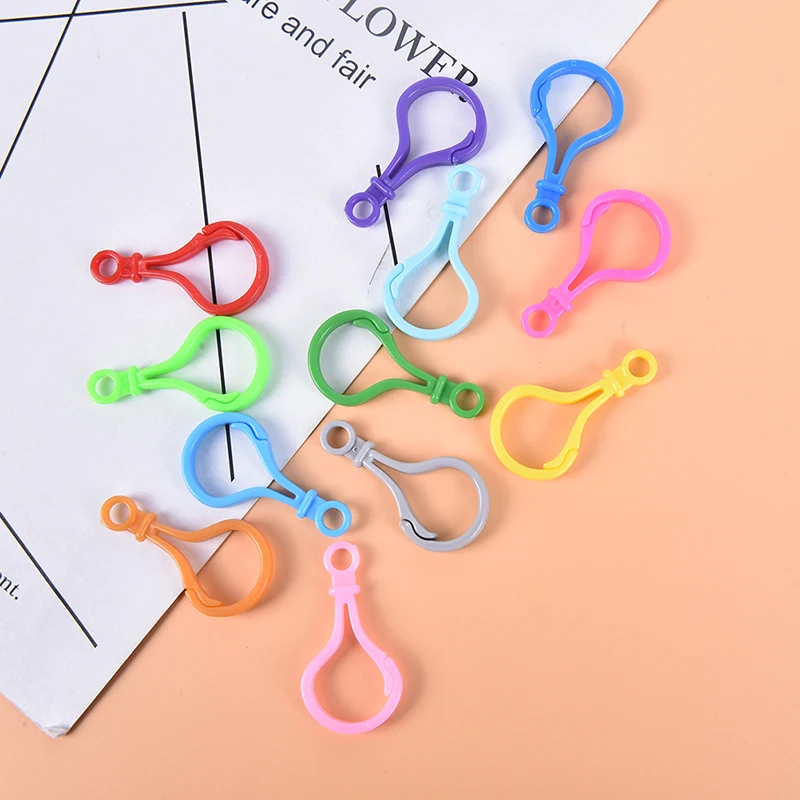 

10pcs Plastic Colorful Lamp Shape Buckle Snap Hook Lobster Clasp DIY Needlework Luggage Sewing Handmade Bag Purse Toy Doll Tool