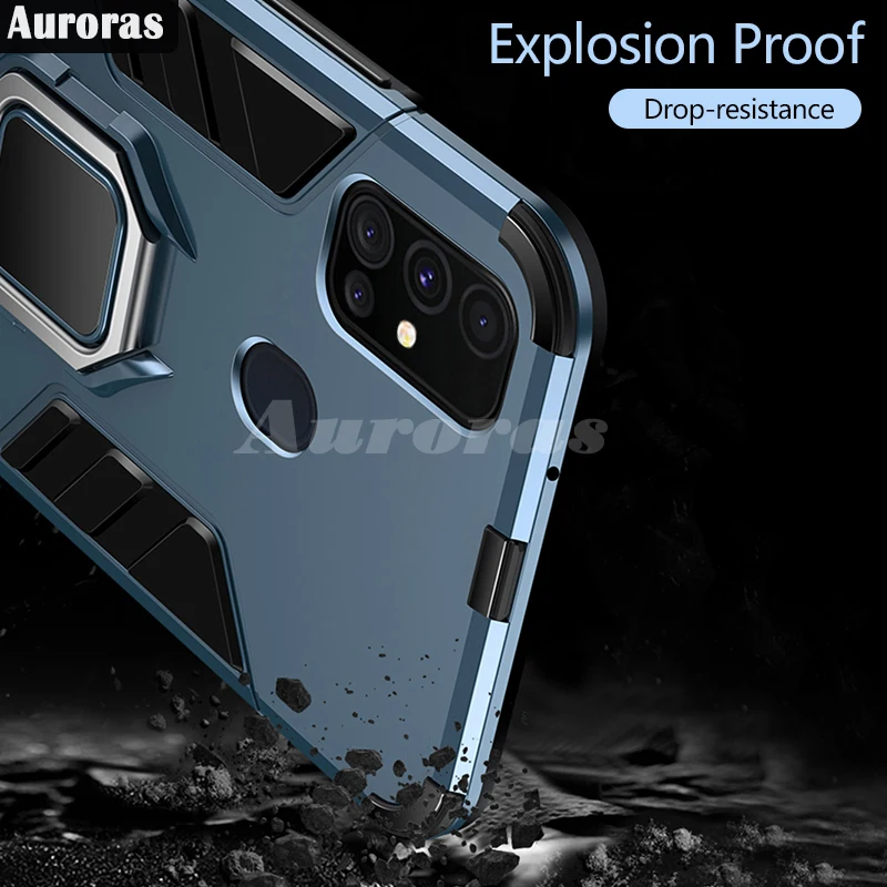 Ударопрочный армированный чехол Auroras для Samsung Galaxy A71 Магнитный с кольцом на палец