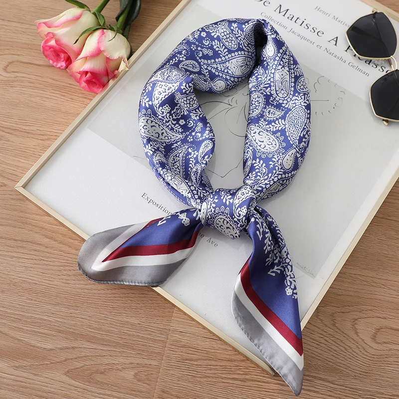 

Silk Square Scarf Luxury Brand Hair Neck Scarf Print Designer Female Cravat Headkerchief Fashion Women Bandana Shawl and Wraps
