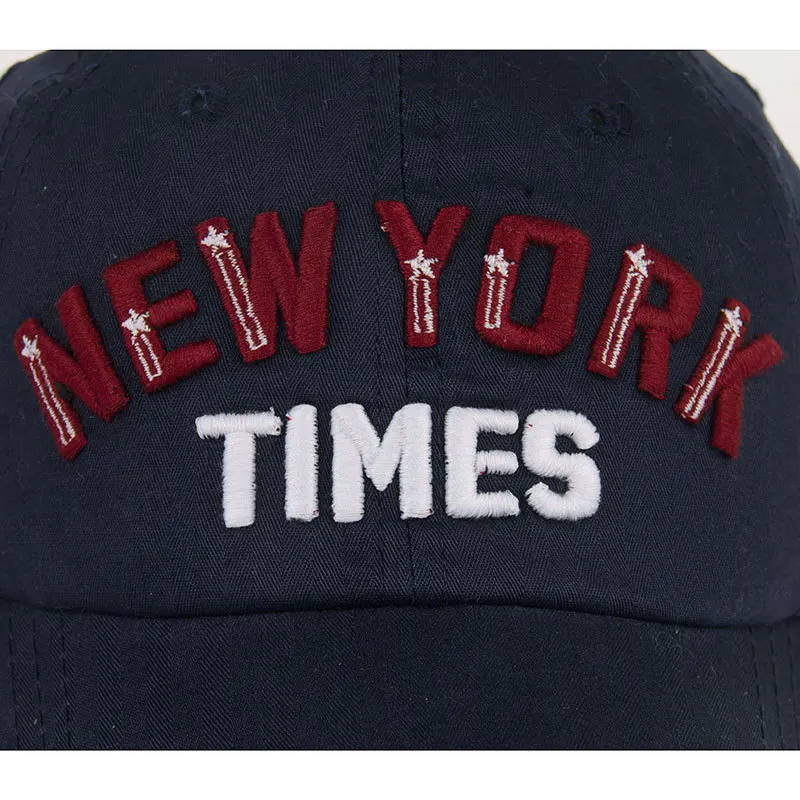 Высококачественная бейсболка с козырьком из чистого хлопка вышивкой New York Times B349 |