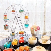 8 cup capacity metal ferris wheel cupcake holder wedding birthday pasty decor diy cake stand display rack presentoir a gateau