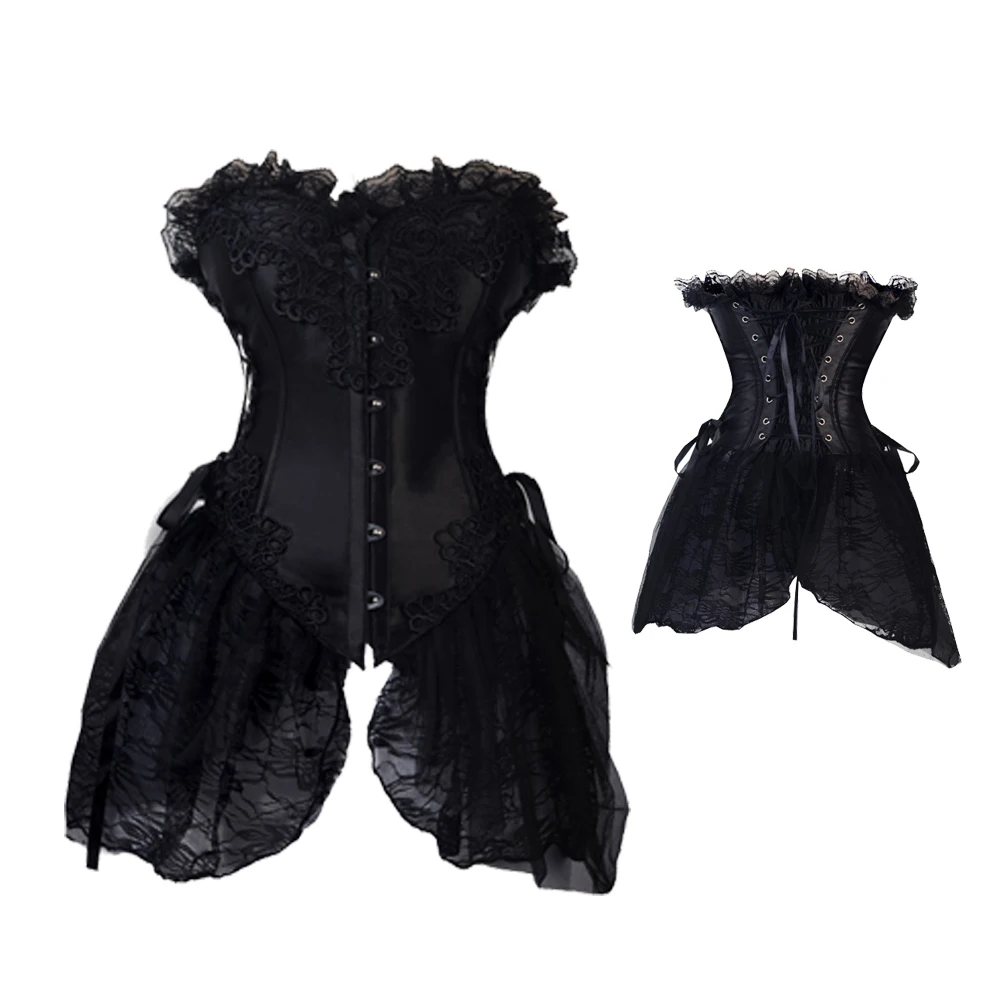 Женский соблазнительный корсет с вышивкой черный красный|Топы| |