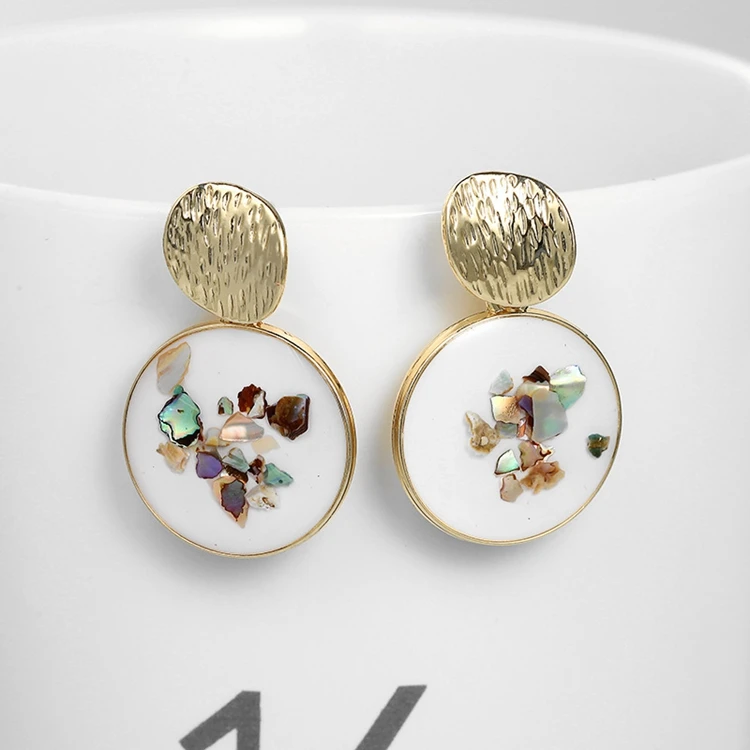 2019 корейские цветные серьги из смолы круглые желтые висячие капельки для женщин