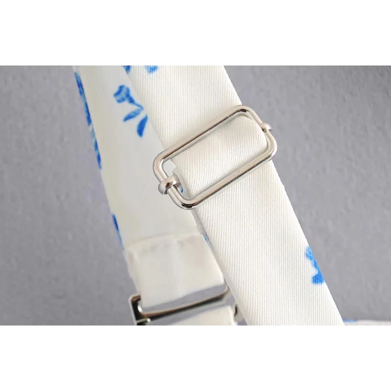 

Vintage Chic Blue and White Porcelain Print Hook Button Dress Sexy Elegant Ladies Square Collar Sling Mini Dresses