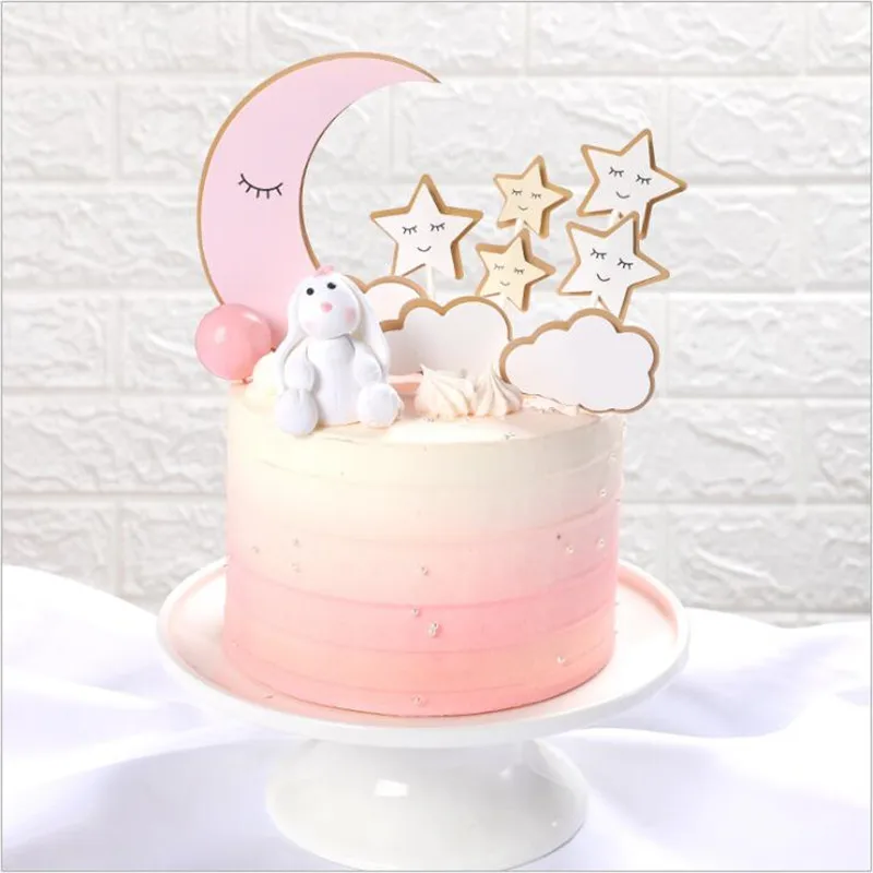 1 комплект украшение для торта на день рождения с Луной звездой облаками