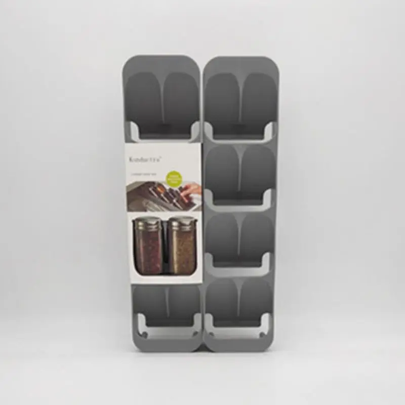 

39XB 8Grid Spice Storage Rack Kitchen Sauce Bottle Holder Cabinet Organizer for Spice