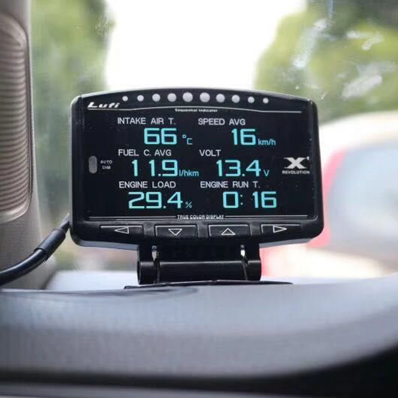 Автомобильный прибор для измерения температуры воды и масла Lufi X1 OBD2|Проекционный
