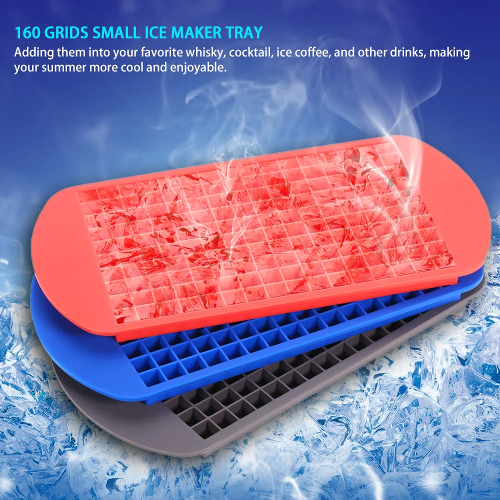 

1pc 160 Grids Silicone Ice Cubes Frozen Mini Food Grade Ice Tray Fruit Maker Bar Party Pudding Tool Kitchen Accessories