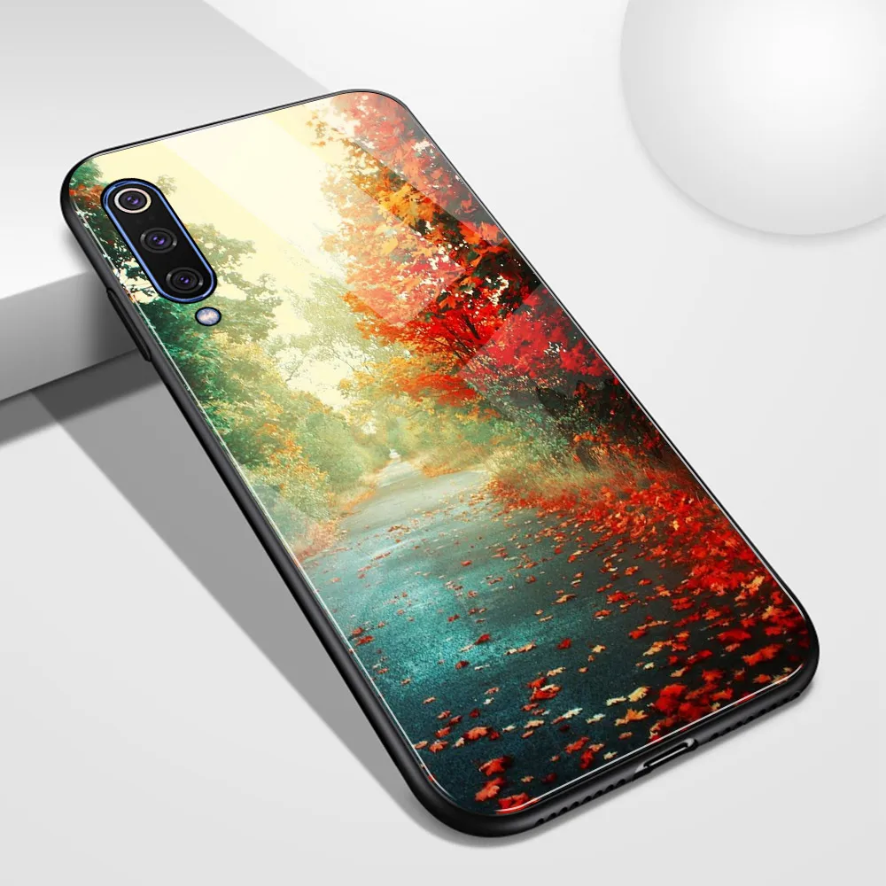 Чехол для Xiaomi 6 стеклянная задняя крышка чехол с опавшими листьями k20 mi 5 Φ 6x Redmi Note 7