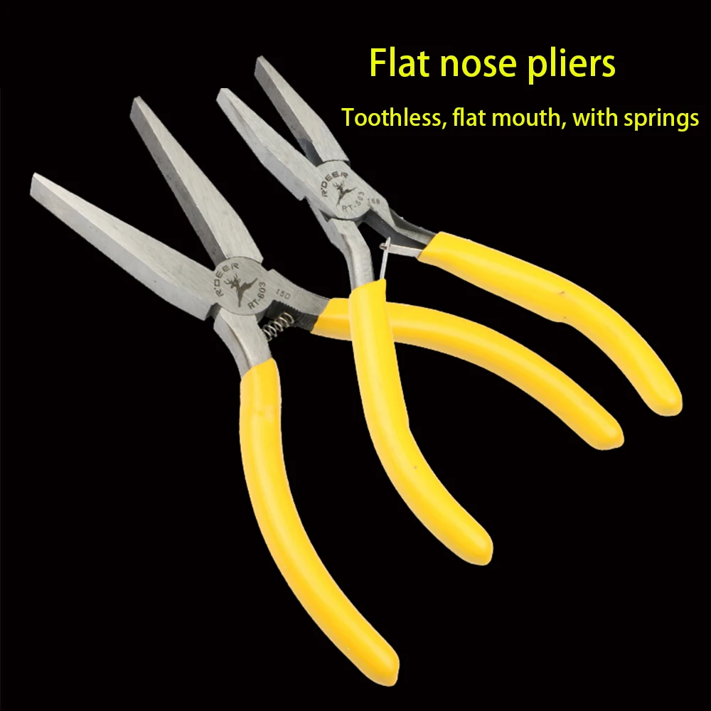 

5' 6' Toothless Carbon Steel Mini Wire Cutter Pliers Manual Diagonal Pliers Household Nose Flat Pliers Tool Wood