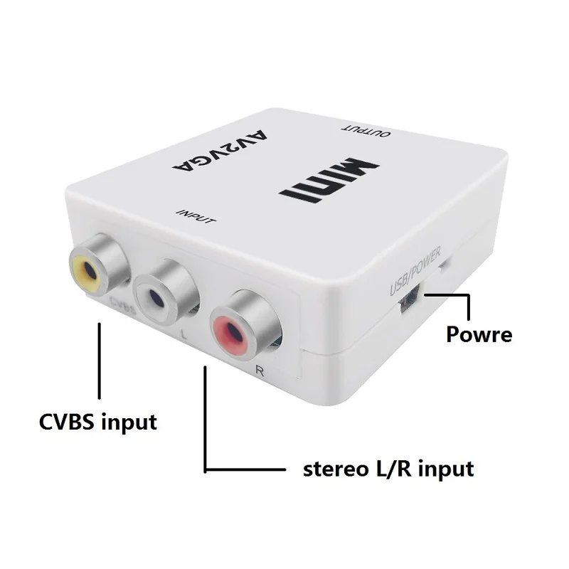 Видеоконвертер DIER Mini HD RCA CVBS AV в VGA с 3 5 мм аудио адаптер AV2VGA для ПК на ТВ компьютер