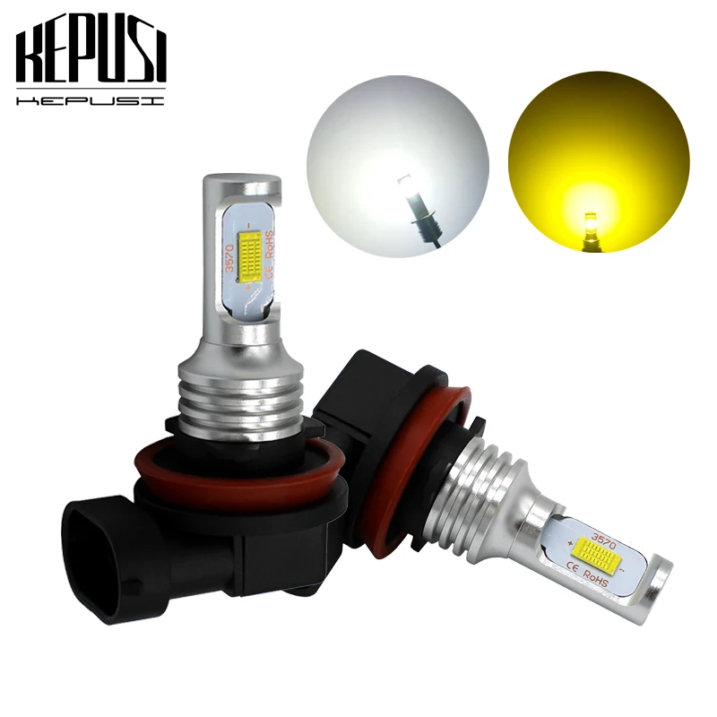 

2x H11 Led Fog Light Bulb H8 H9 Auto Car Motor Truck 72W High power LED Bulbs Driving Lights DRL Lamp White Yellow 12V 24V H11