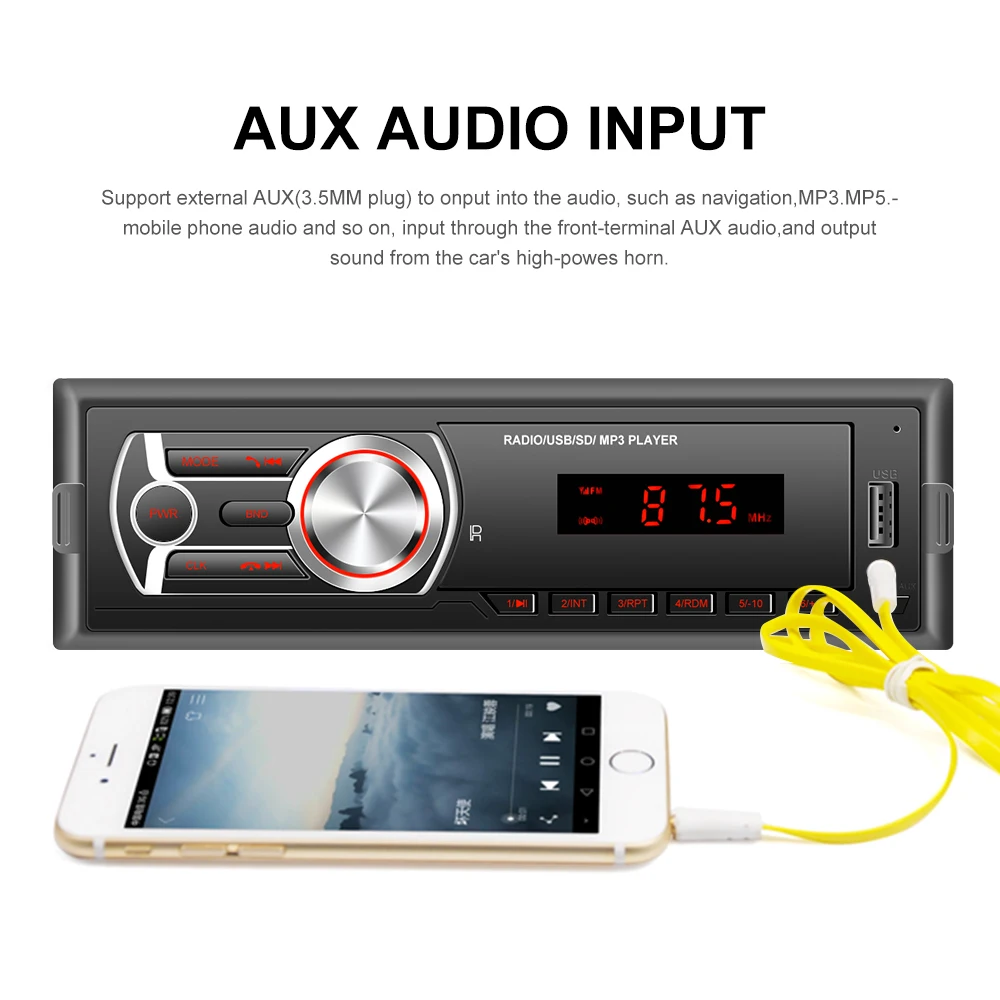 Автомобильное радио AUSEK 1din Авто Аудио Стерео Bluetooth авторадио FM AUX вход приемник USB