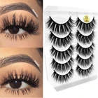 5 пар, искусственные норковые накладные ресницы, пушистые длинные ресницы, Натуральные Искусственные ресницы ручной работы, макияж для глаз, Модный Инструмент для наращивания