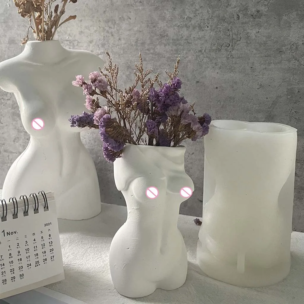 

Большая женская ваза для боди-арта, силиконовая форма в виде свечи для самостоятельного изготовления, украшения для ароматерапии и свечей, ...