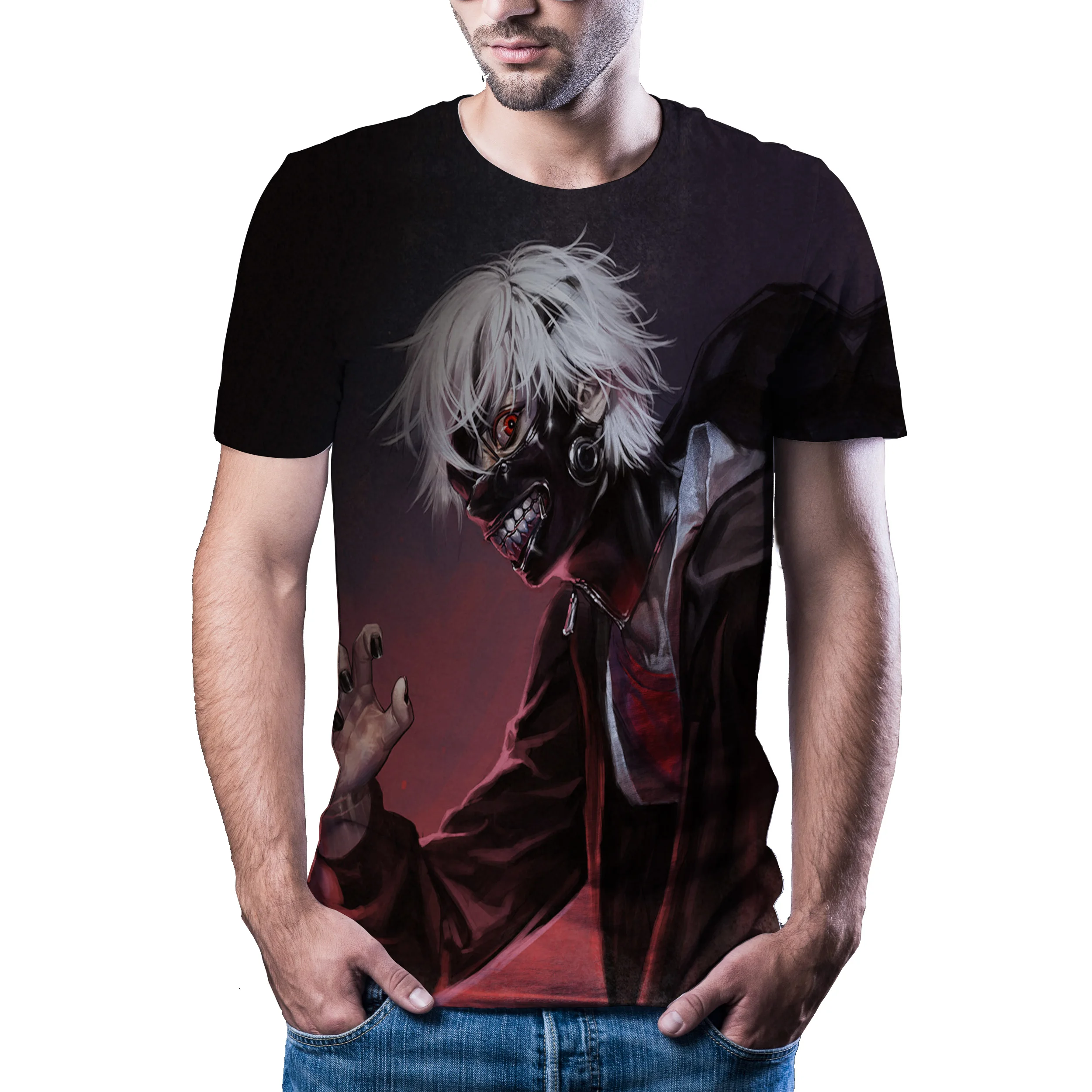 

New T-shirt men high-quality men's T-shirt novelty short-sleeved 3D character printing men's T-shirt fashion cool T-shirt men