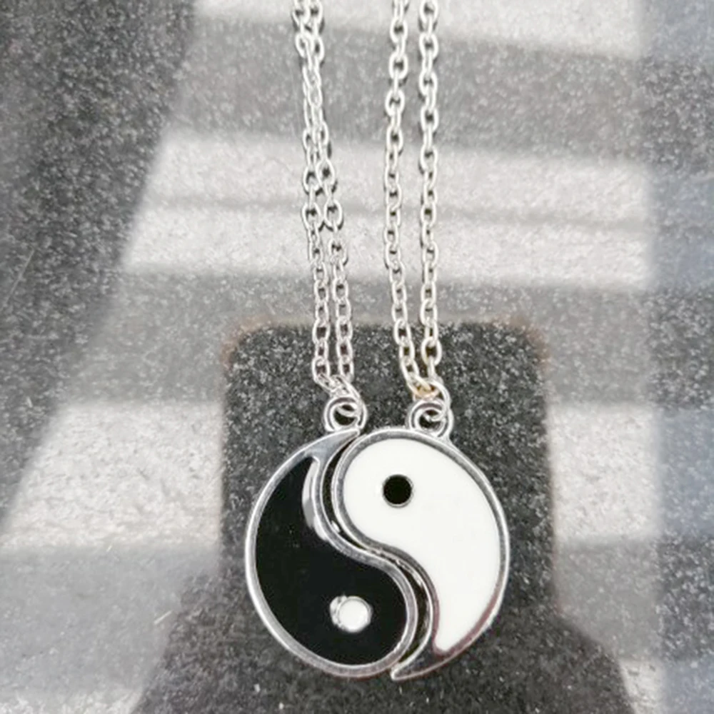 Парное ожерелье для женщин и мужчин рождественский подарок черная подвеска