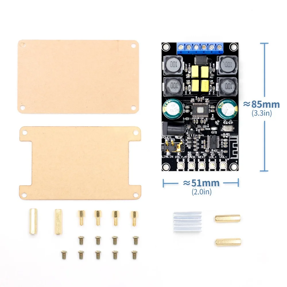 VHM-316 TPA3116 50 Вт+ 50 Вт 2,0 аудио беспроводной 5,0 Bluetooth стерео цифровой усилитель мощности плата с оболочкой