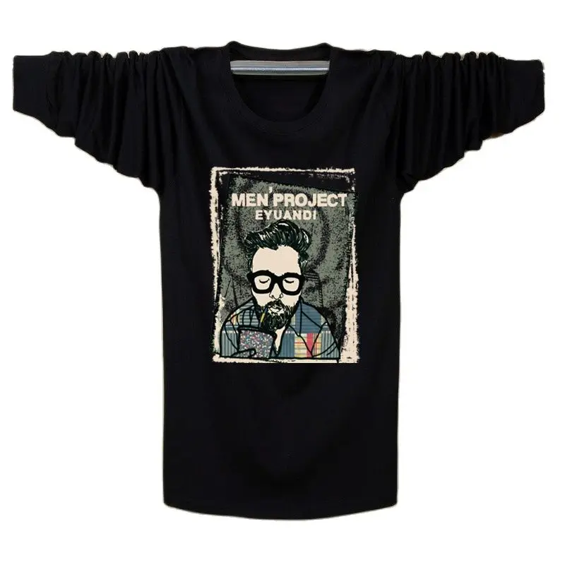 Очки для мужчин футболка размера плюс свободная из хлопка длинные аниме одежда в