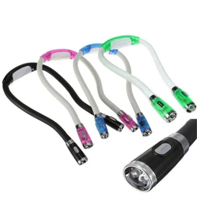 Креативная лампа для шеи светодиодная Ночная гибкая 4 режима на батарейках Handsfree