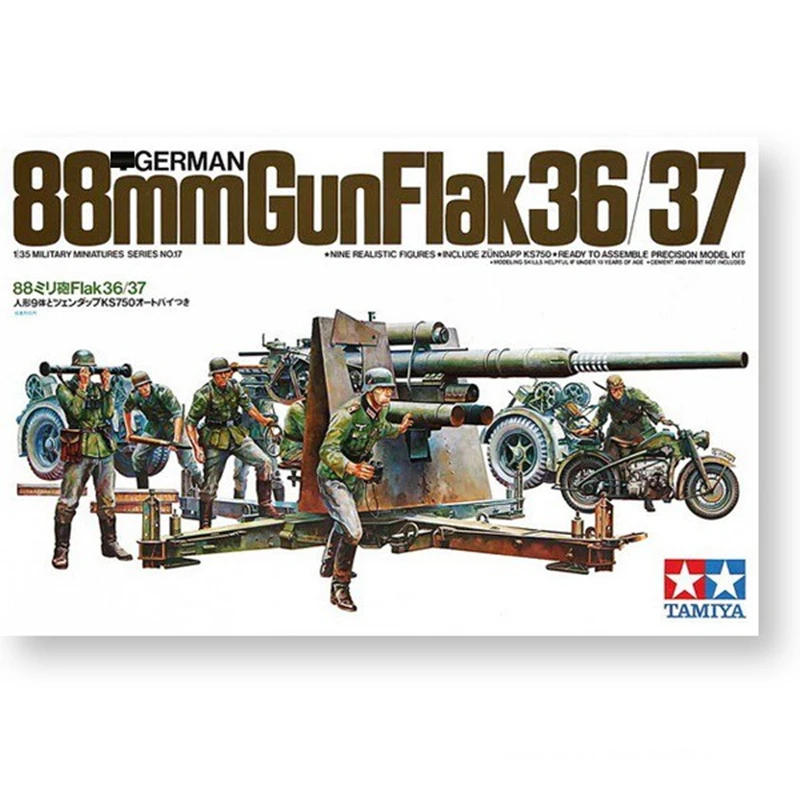 

Tamiya Static Model Assembly 1:35 German Flak36/37 88mm Gun Building Kit Boys Gift Children Toy Adults Hobby Collection