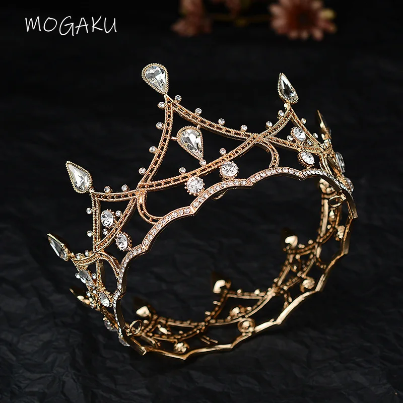 MOGAKU барокко тиара с короной со стразами свадебная обувь в винтажном Свадебная