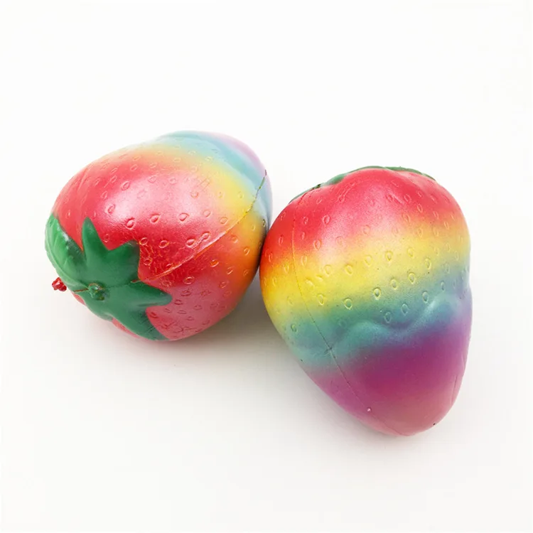 rainbow starwberry Мягкие медленно растущие мягкие игрушки милые Kawaii Jumbo большой розовый единорог мультфильм животных мягкие игрушки Jumbo - Цвет: rainbow starwberry