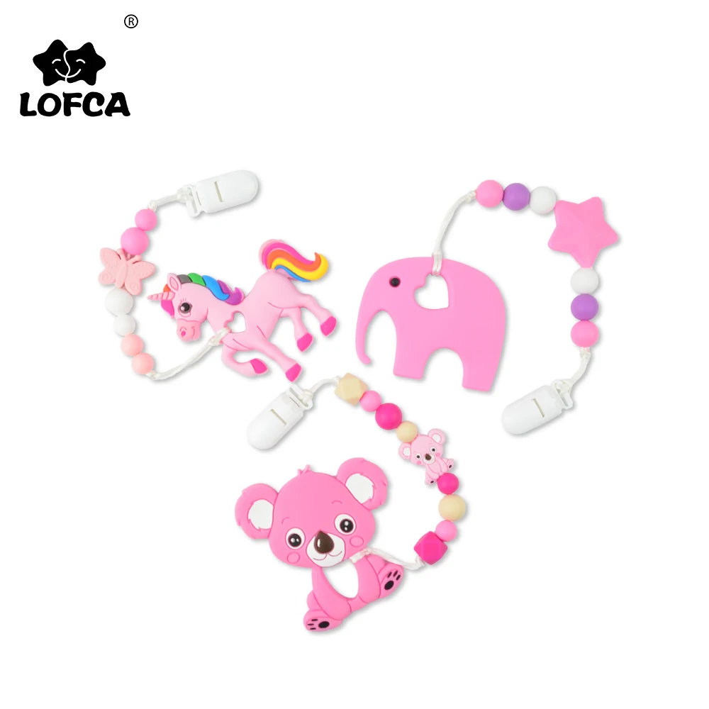 

Pacifier Clip Chain Animal Teething Necklace For Baby Chewable Silicone Beads Funny Cartoon Nursing Gift BPA Free Soother