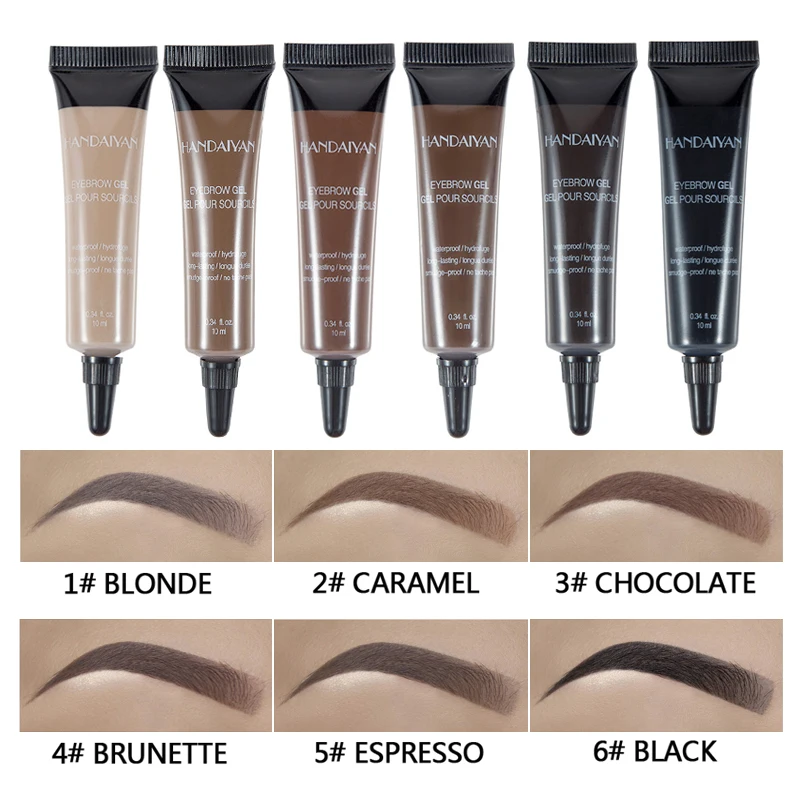 

HANDAIYAN Waterproof Eyebrow Makeup Cream Shadow Pigment Black And Brown Lasting Eyebrow Cream Brush Enhancement Set