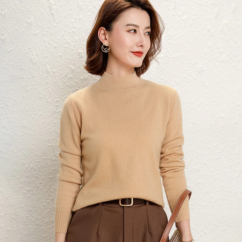 adishree 2020 woman winter 100% Cashmere sweaters and autumn knitted Pullovers High Quality Warm Female thickening Turtleneck